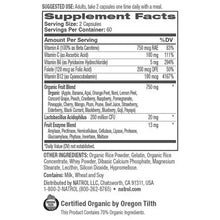 Natrol JuiceFestiv supplement facts label with organic fruit blend ingredients