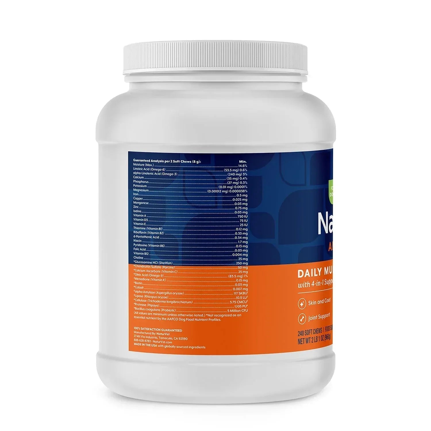 NaturVet Daily Multi-Vitamin All-In-One Supplement for Dogs, 240 ct.