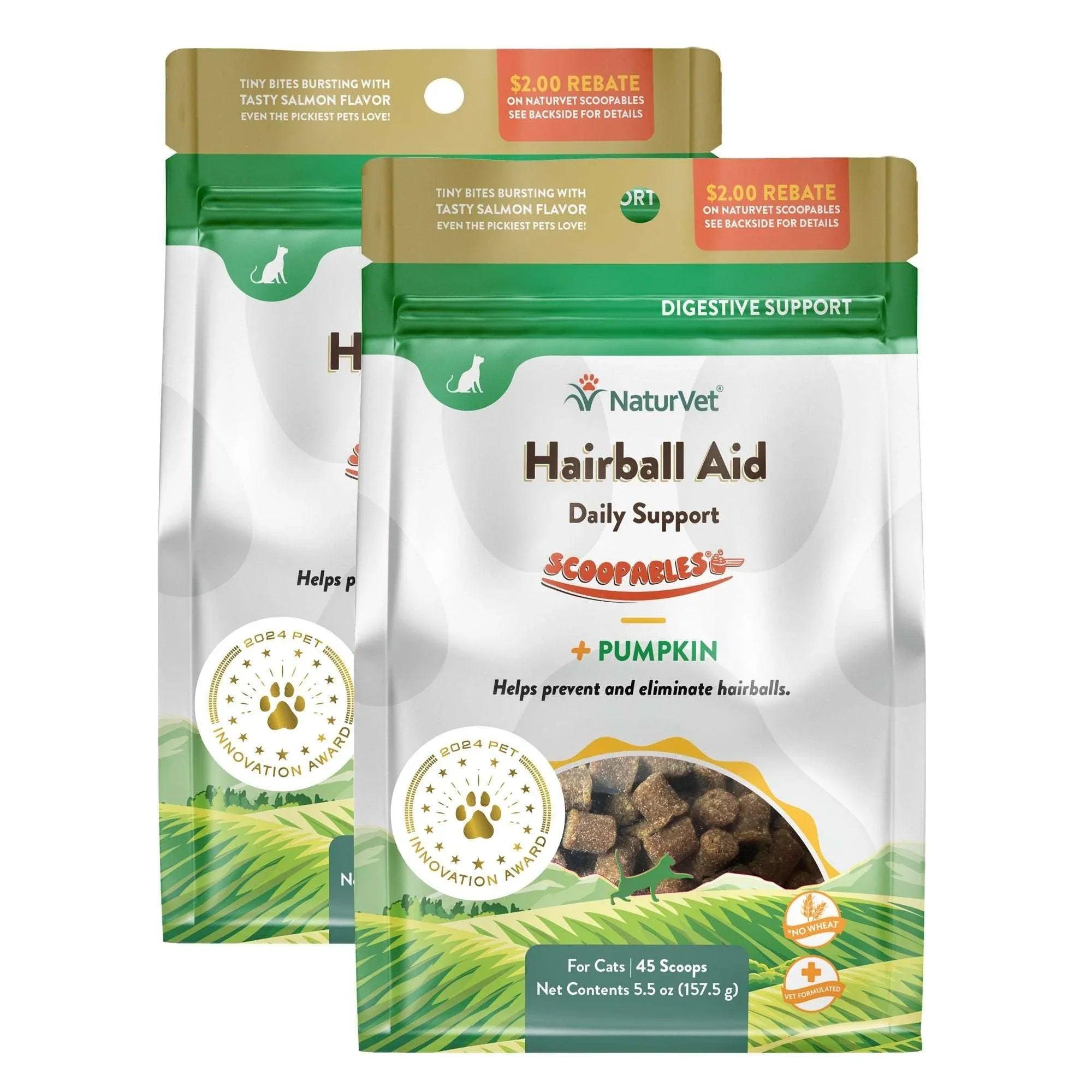 NaturVet Scoopables Hairball Aid Daily Support Supplement for Cats, Salmon Flavor, 5.5 oz ,2-pack - USA MEGA SHOP