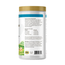 Dog calming soft chews directions panel on bottle back label