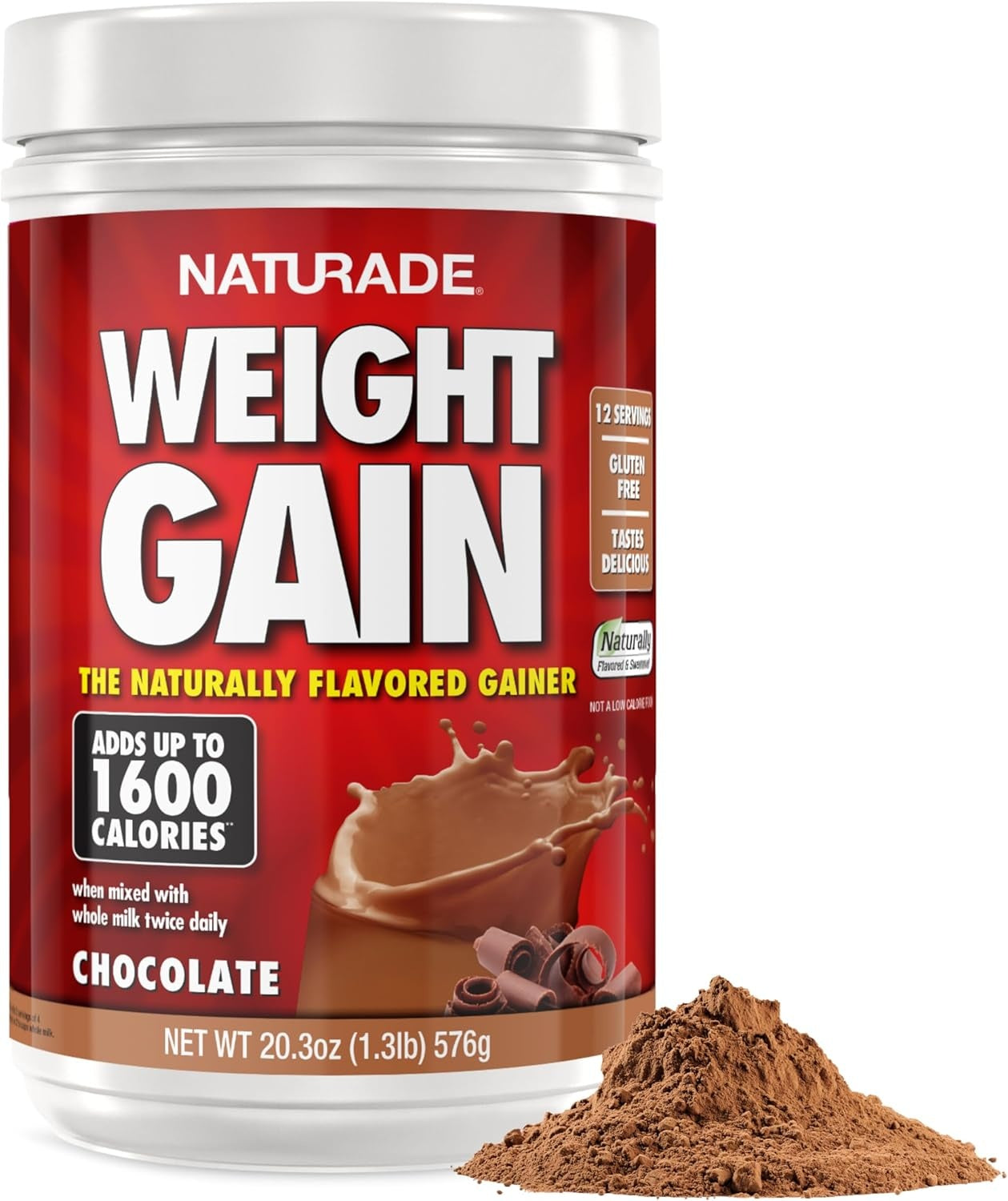 Naturade Weight Gain Nutrition Drink Mix for Healthy Weight Support, Balanced Calories with Protein, Vitamins & Minerals, Vanilla - 20.3 oz