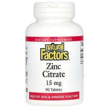 Zinc citrate 15 mg tablets bottle, 90 tablets dietary supplement
