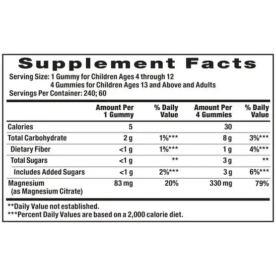 Natural Vitality Calm Magnesium Citrate, 240 Gummies