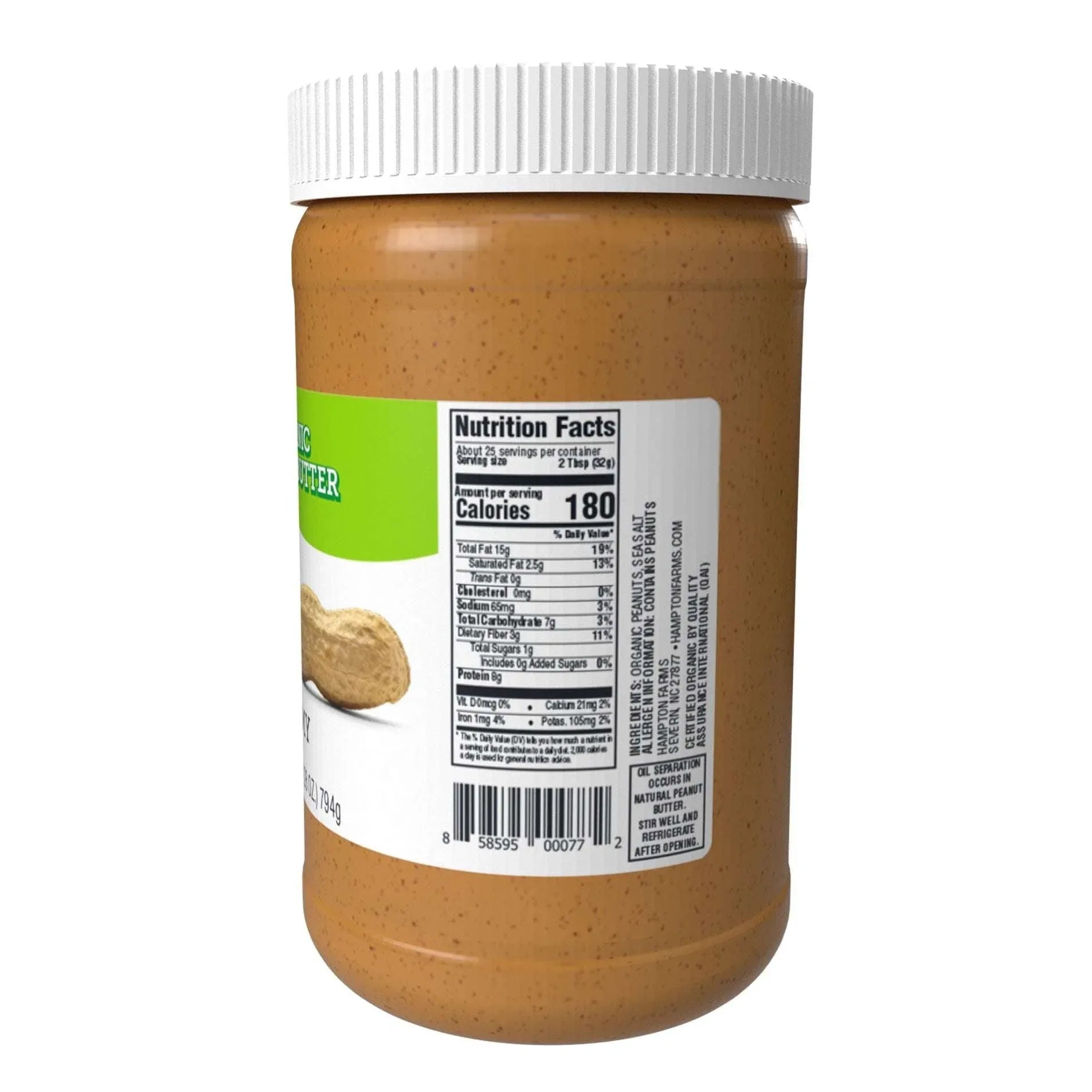 Naturally More Organic Peanut Butter, Creamy, 28 oz, 2-count - USA MEGA SHOP