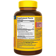 Nature Made fish oil softgels bottle back label with supplement facts and ingredients