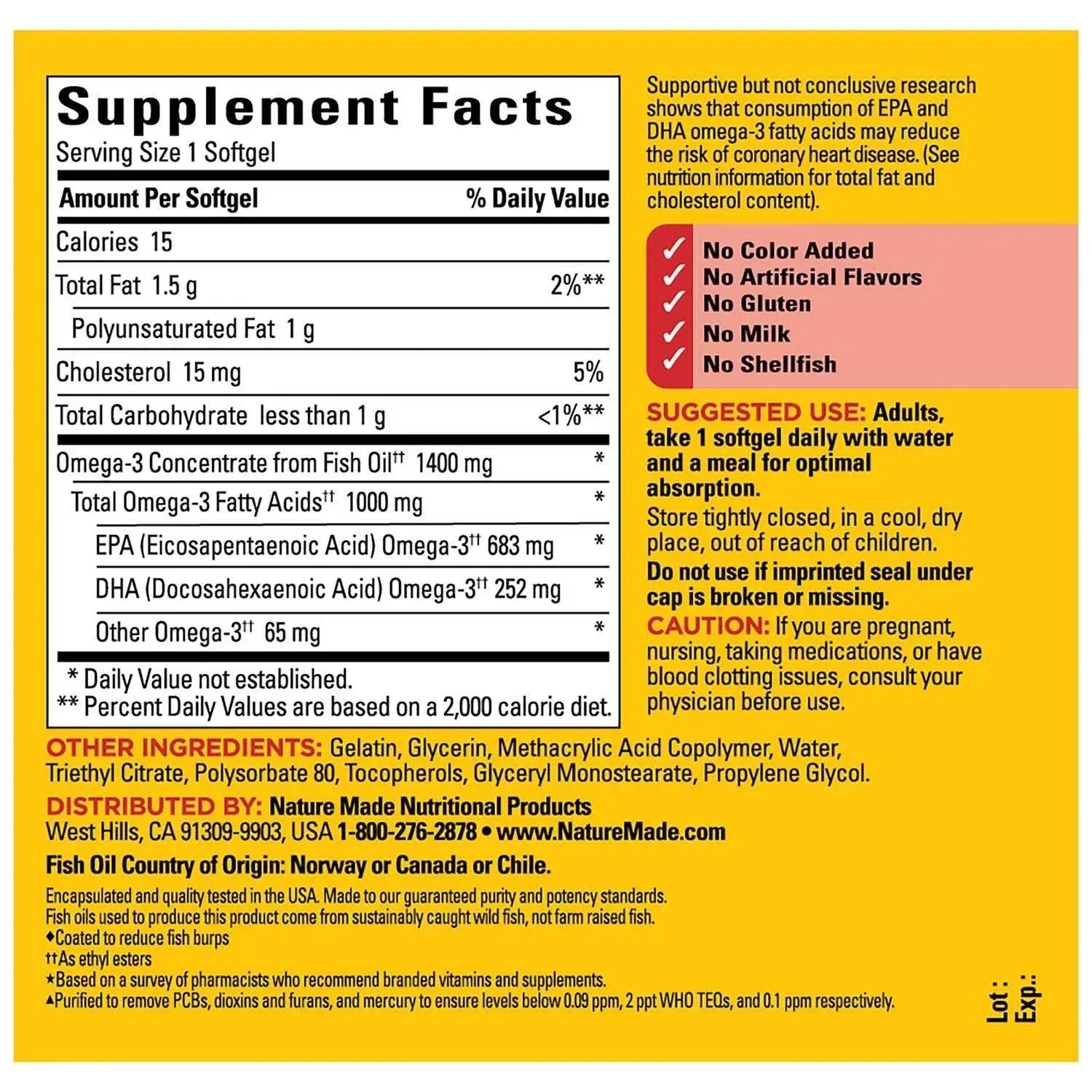 Nature Made Burp-Less Ultra Omega-3 Fish Oil Softgels, 130 ct.
