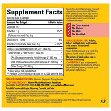Nature Made fish oil softgels Supplement Facts label, serving size 1 softgel