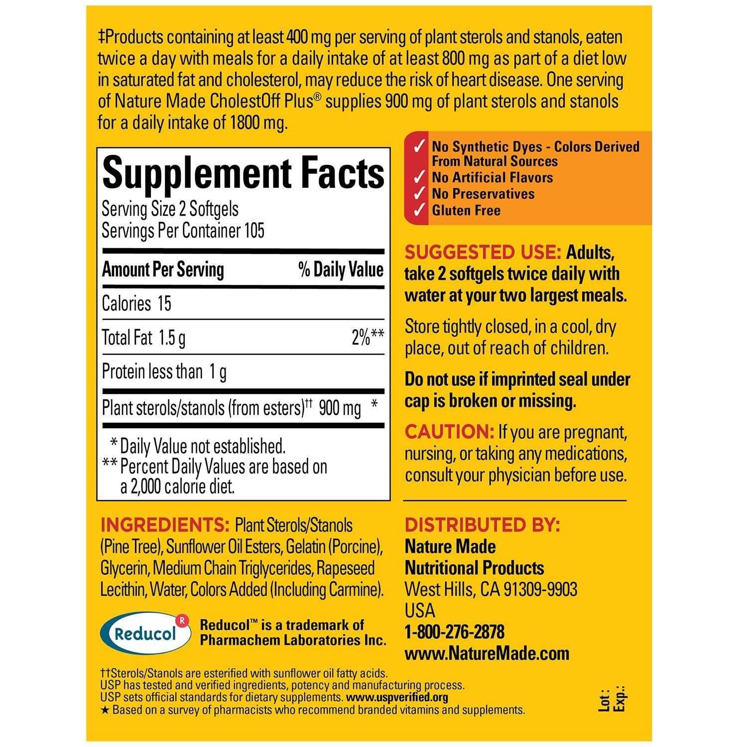 Nature Made CholestOff Plus Softgels, 210 ct.