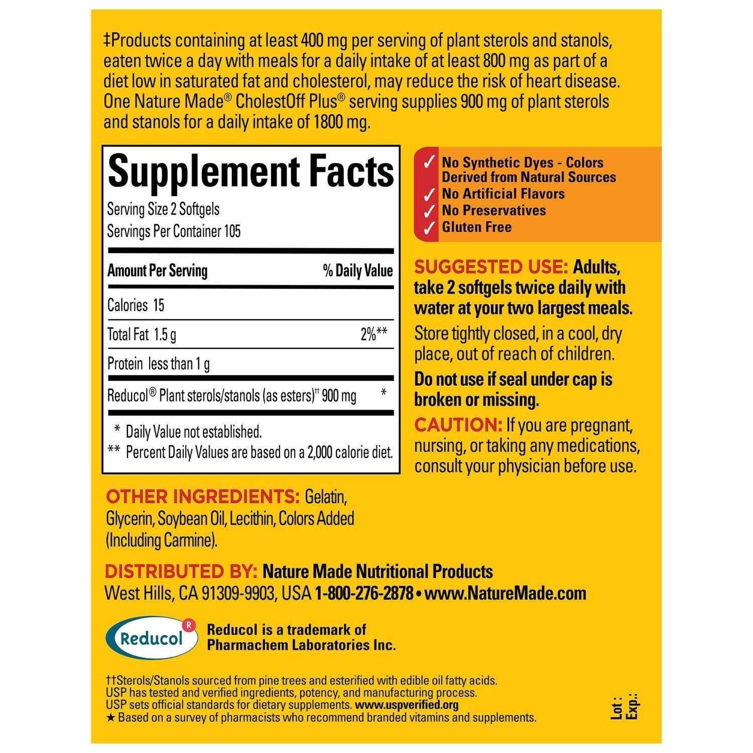 Nature Made CholestOff Plus Softgels, 210 ct.