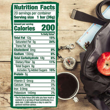 Nature Valley wafer bar box nutrition facts panel showing 1 bar serving
