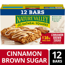 Nature Valley soft baked oatmeal squares box, cinnamon brown sugar, 12 bars