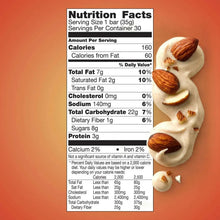 Nutrition Facts label for almond granola bars, serving size 1 bar