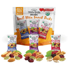 Nature's Garden organic trail mix snack packs with almonds, berries, and mixed nuts
