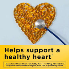 Amber fish oil softgels with blue straw and metal scoop