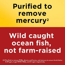 Burp-Less fish oil label with purified to remove mercury and wild caught ocean fish