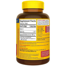 Nature Made CoQ10 400 mg supplement bottle with Supplement Facts label, side back view