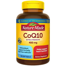 Nature Made CoQ10 400 mg supplement bottle with 90 softgels label, front view