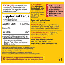 Nature Made CoQ10 400 mg supplement bottle with Supplement Facts label, back view