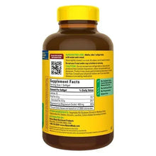 Nature Made magnesium supplement bottle, back label with Supplement Facts and directions