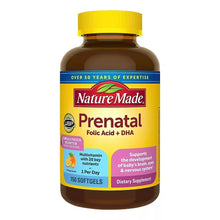 Nature Made Prenatal softgel bottle with yellow cap and front label