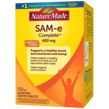 Nature Made SAM-e Complete 400 mg box front and side, 60 coated tablets