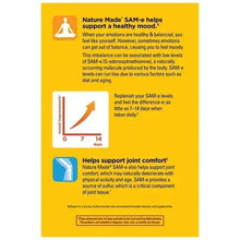 Nature Made SAM-e Complete 400 mg back label with usage and benefits