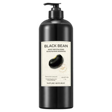 Black bean scalp hair shampoo bottle with pump