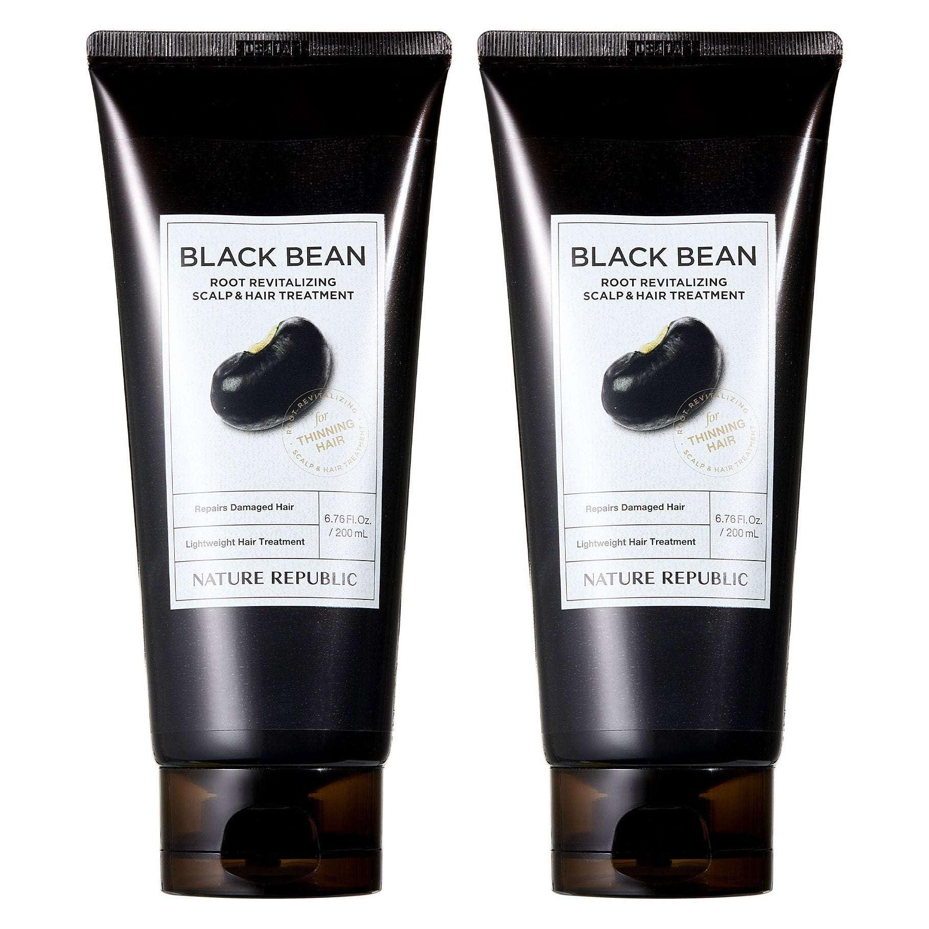 Nature Republic Black Bean Root Revitalizing Scalp & Hair Treatment, 6.76 fl oz, 2-pack - USA MEGA SHOP