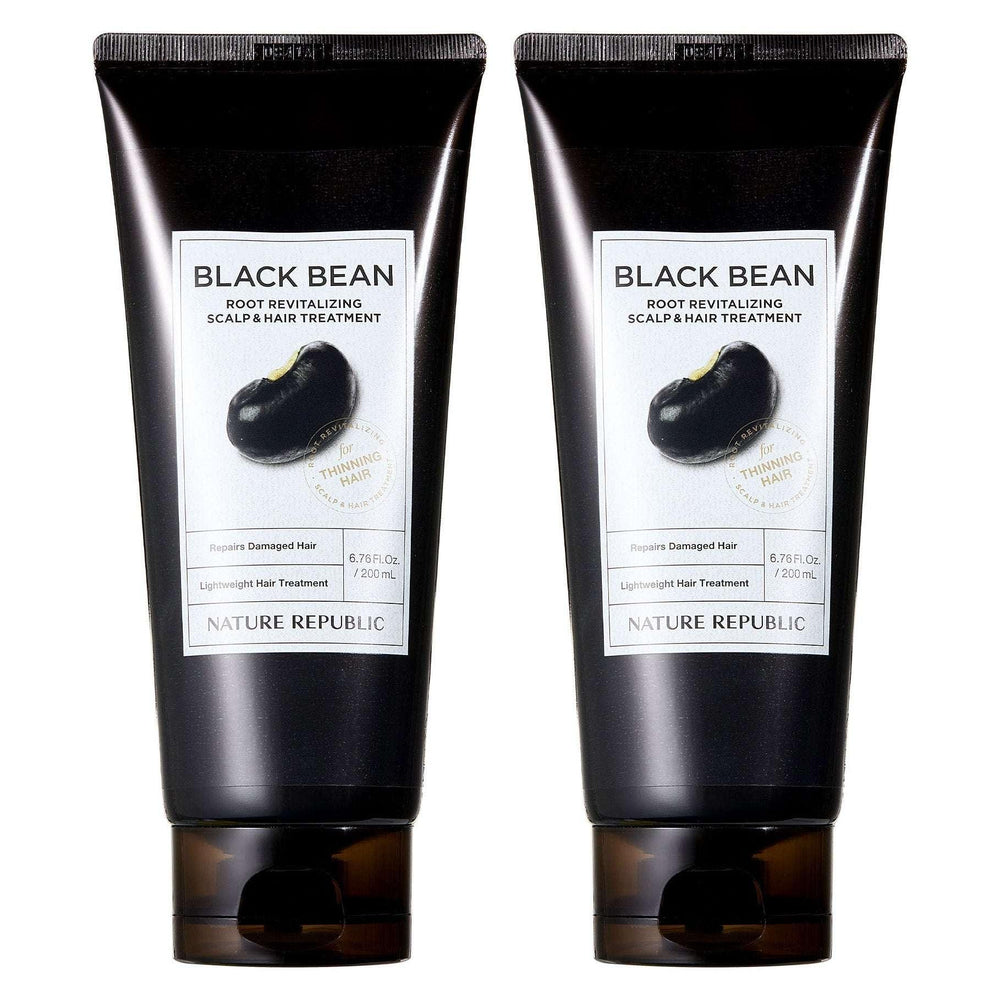 Nature Republic Black Bean Root Revitalizing Scalp & Hair Treatment, 6.76 fl oz, 2-pack - USA MEGA SHOP