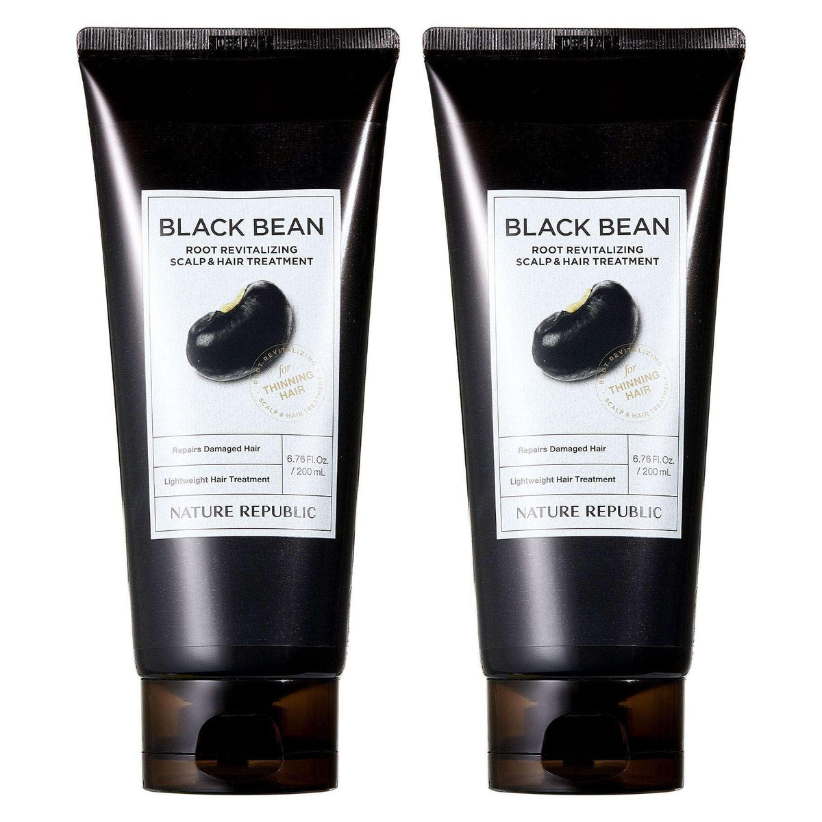 Nature Republic Black Bean Root Revitalizing Scalp & Hair Treatment, 6.76 fl oz, 2-pack