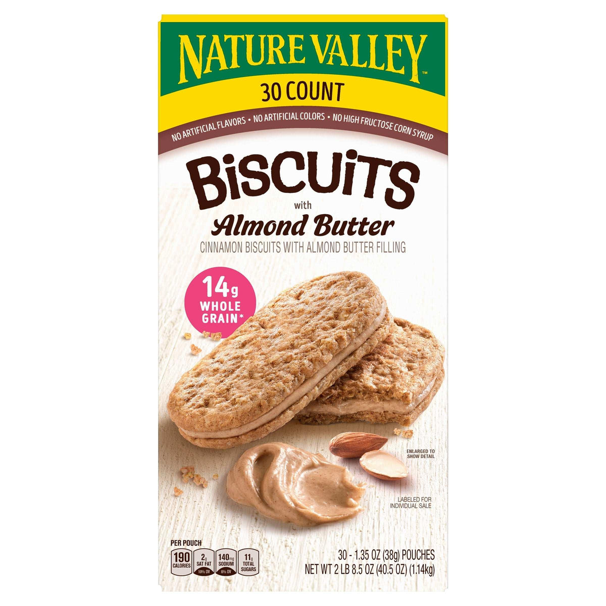 Nature Valley Biscuits with Almond Butter, 1.35 oz, 30-count - USA MEGA SHOP