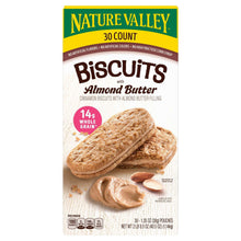 Nature Valley almond butter biscuits box, 30 count, cinnamon biscuits with filling