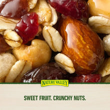 Chewy granola bar pieces with crunchy nuts and sweet fruit clusters