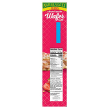 Strawberry wafer bars box back with nutrition facts panel and bar graphic