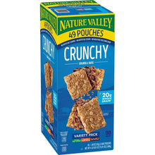 Crunchy granola bar variety pack box with 49 pouches and assortment branding