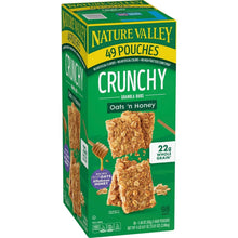 Nature Valley Crunchy Oats 'n Honey granola bar box, 49 pouches