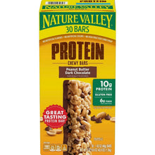 Nature Valley protein chewy bars box, peanut butter dark chocolate flavor