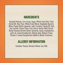 Nature Valley Sweet and Salty granola bar ingredients and allergy information panel.