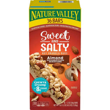 Nature Valley sweet and salty almond granola bar carton, 36 bars front view