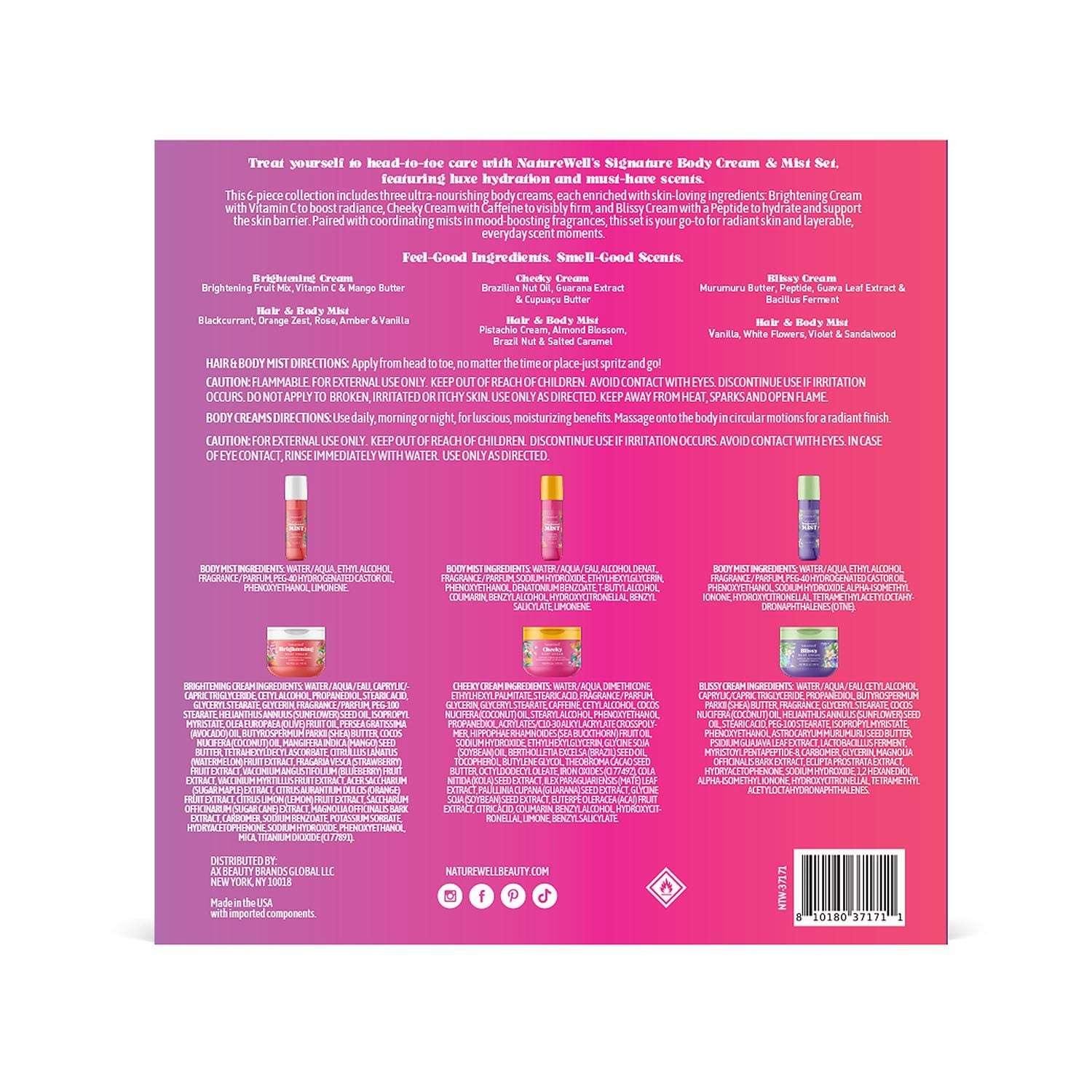 NatureWell Signature Body Cream and Mist, 6 pc. - USA MEGA SHOP