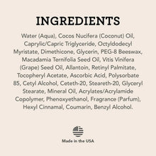 NatureWell extra virgin coconut oil moisturizing cream ingredients panel on back label