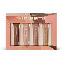 4-pack tinted lip butters in retail box with four visible balm tubes