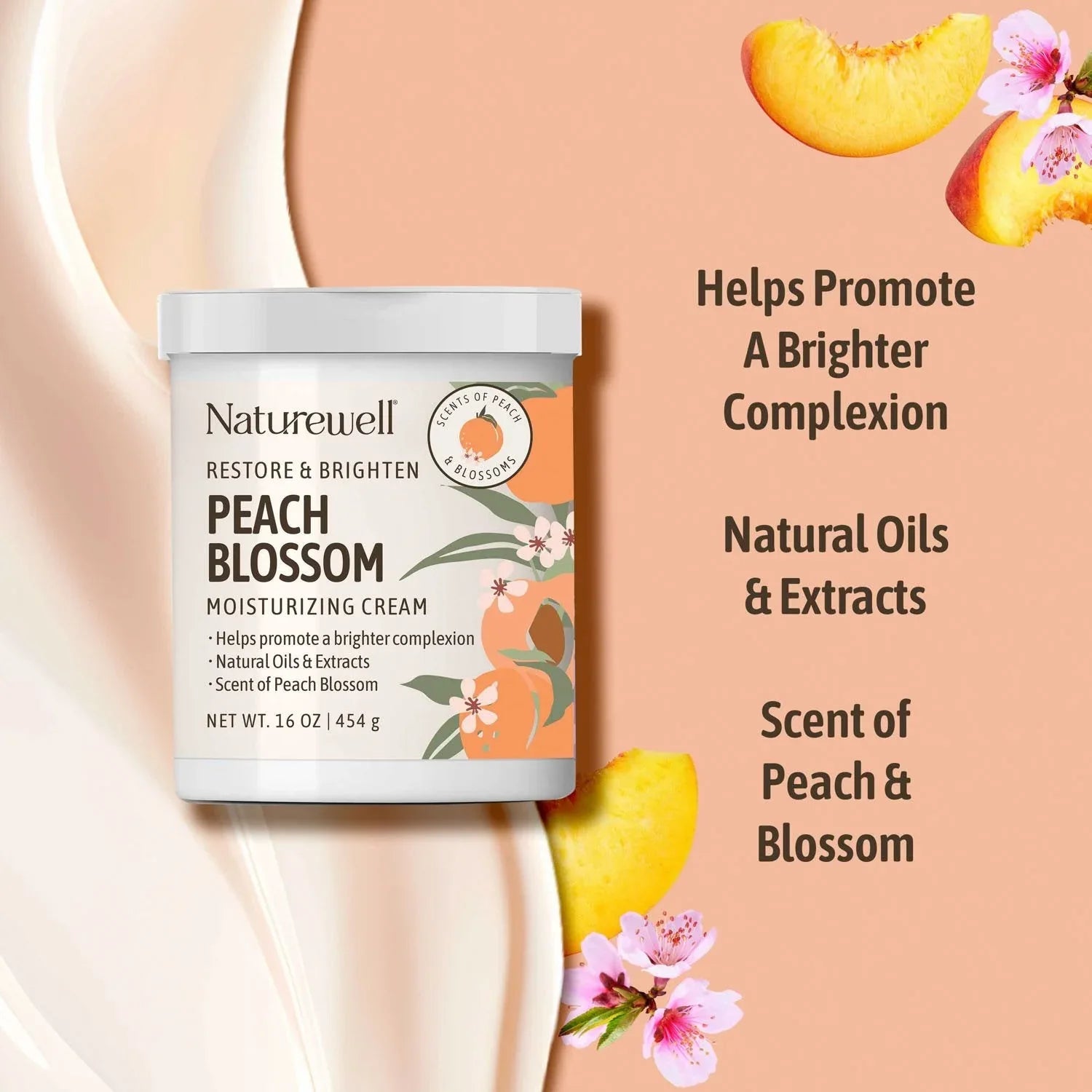 NatureWell Peach Blossom Moisturizing Cream, 16 oz., 2 pk. - USA MEGA SHOP