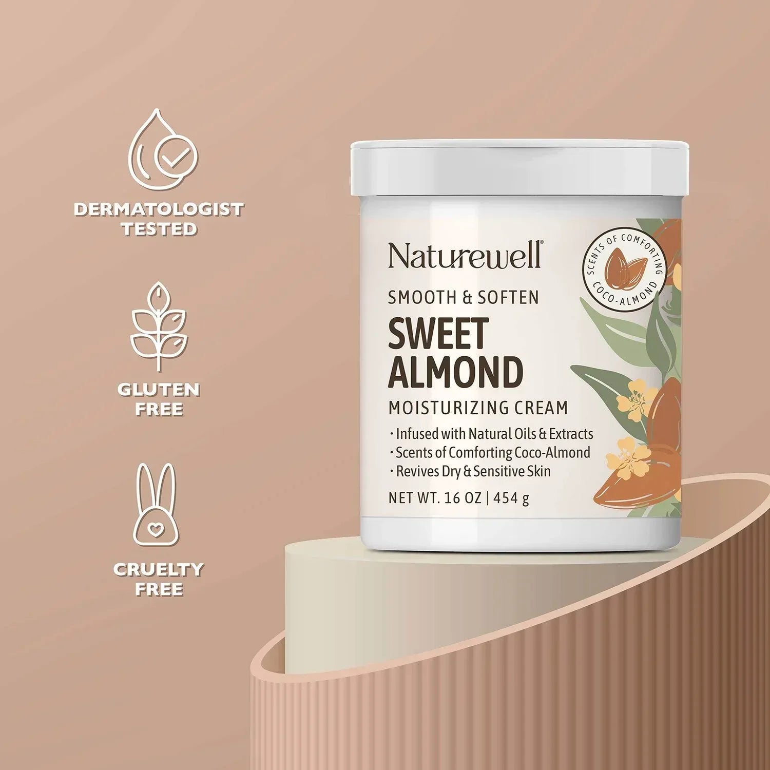 NatureWell Sweet Almond Moisturizing Cream, 16 oz., 2 pk.