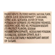 Nature'S Twist sugar-free strawberry lemon drink, ingredients panel on label