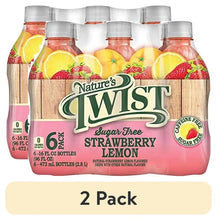 Nature'S Twist sugar-free strawberry lemon drink 2-pack, front multipack bottles