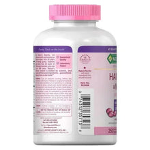 Nature's Bounty Hair, Skin & Nails softgels bottle back label with barcode and item info