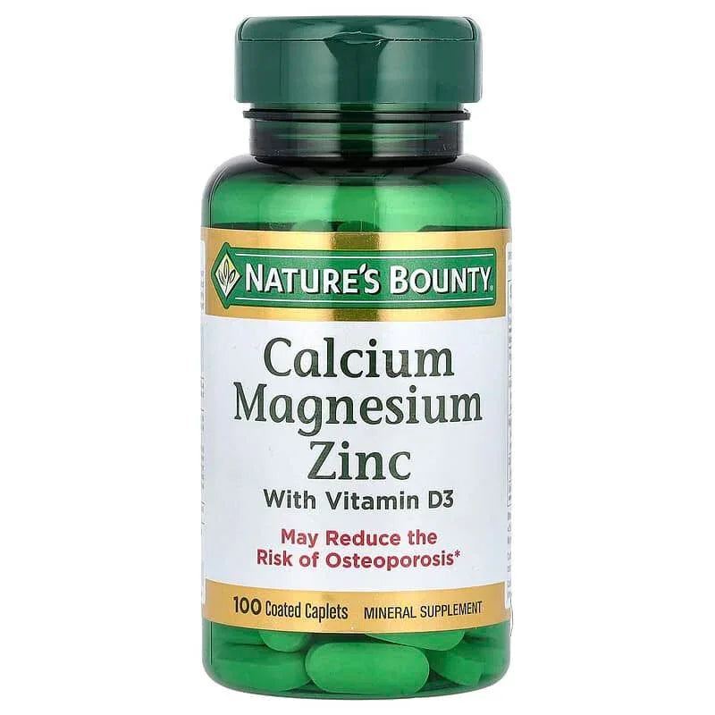 Nature's Bounty, Calcium Magnesium Zinc with Vitamin D3, 100 Coated Caplets