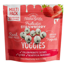 Probiotic strawberry yoggies pouch, multi pack, 30 servings, cream-coated pieces