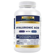 Nature's Lab hyaluronic acid dietary supplement bottle, 180 capsules